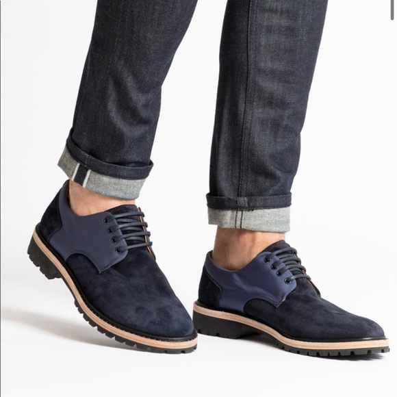 Grand Voyage navy suede men’s dress shoe - Picture 1 of 8
